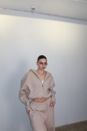 zip hoodie 1.0 ( beige ) с начесом